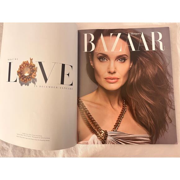 Harper's BAZAAR Magazine  December, 2019 - January, 2020  ANGELINA JOLIE Cover - Picture 6 of 9